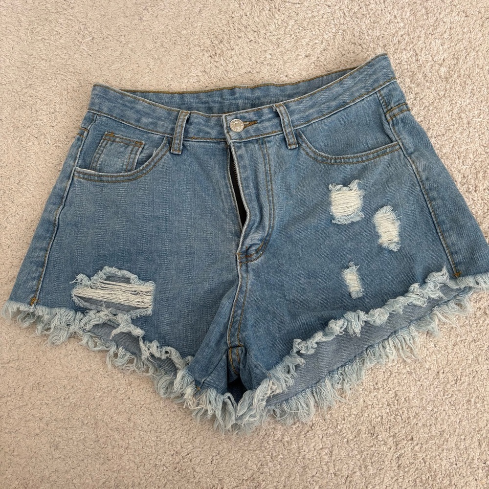 SHEIN Denim Distressed Women Shorts